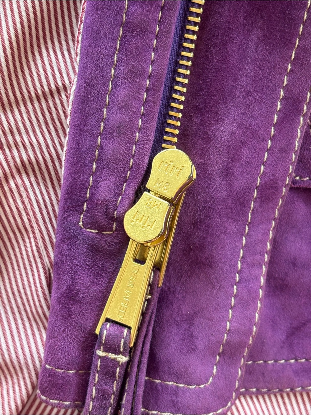 DSQUARED2 Purple Suede Leather Jacket IT 44 Made in Italy - Picture 13 of 15